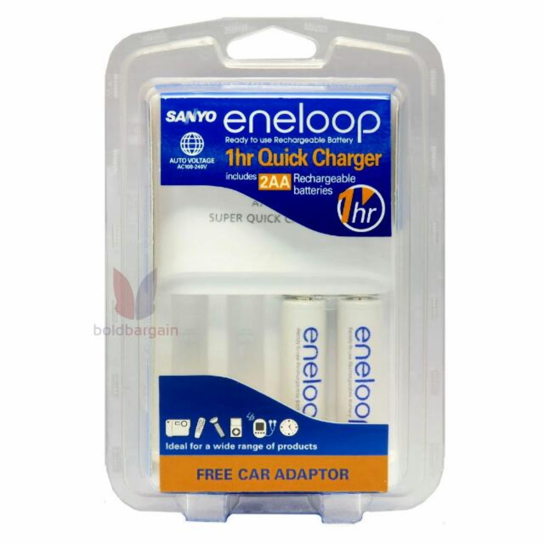SANYO eneloop 1HR Super Quick Charger + 12V Car Adaptor, Mobile Phones & Gadgets, Mobile