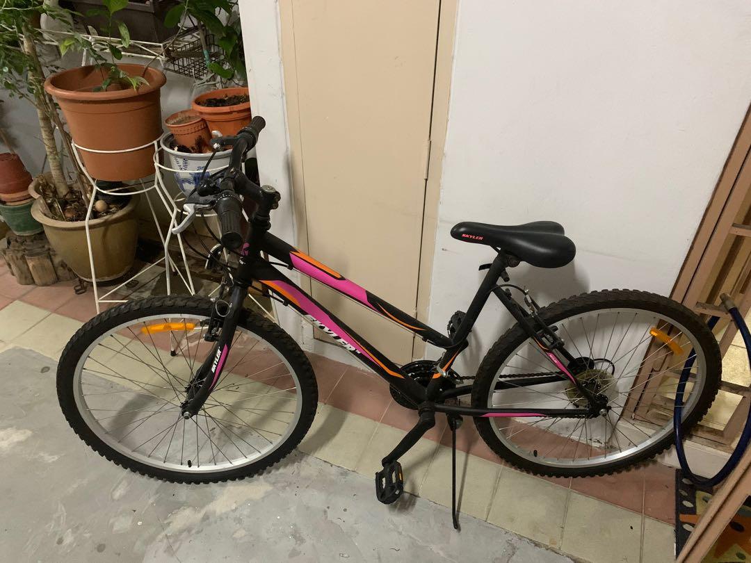 black and pink bicycle