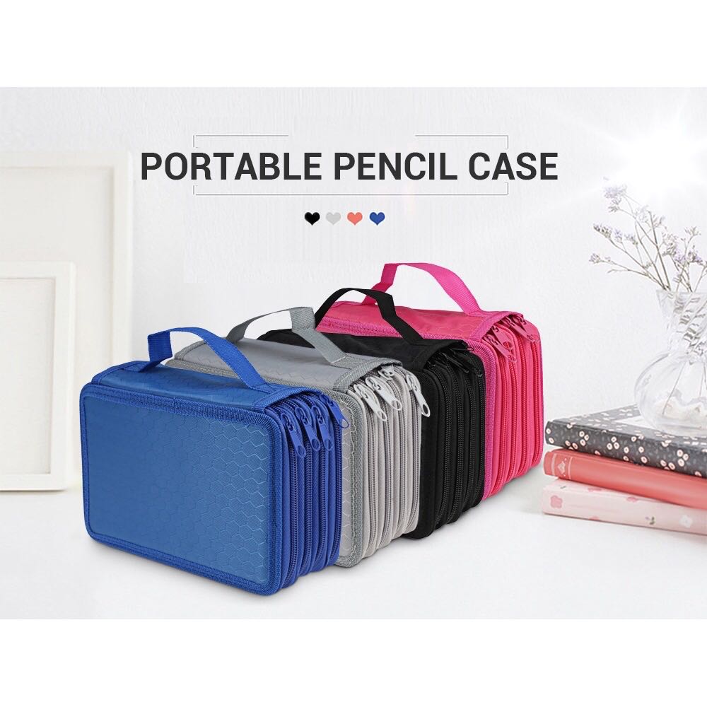 Student Large Capacity 4 Layer Pencil Case Portable Pen Bag For