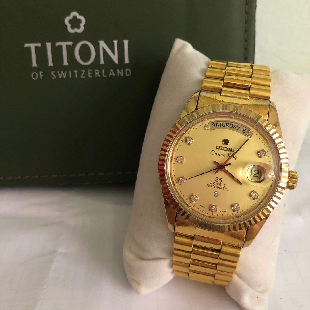 Vintage Titoni Cosmo King Gent Rotomatic Watch Luxury Watches on