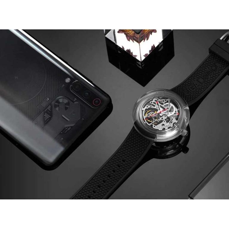 xiaomi ciga t series jam tangan mechanical watch hollow silicone strap titangadget fesyen pria jam tangan di carousell