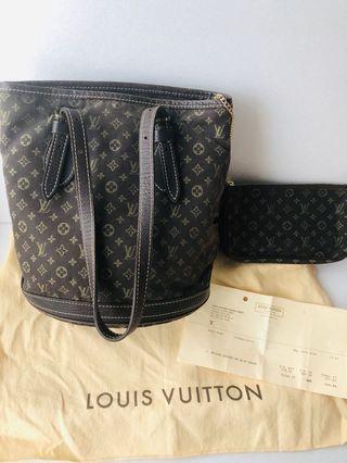 Louis Vuitton Dune Monogram Mini Lin Canvas Bucket PM Bag For Sale