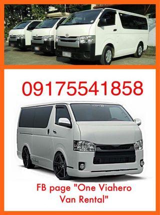 Van rental for rent hire latest Units toyota hiace and GRANDIA in Makati Manila Taguig