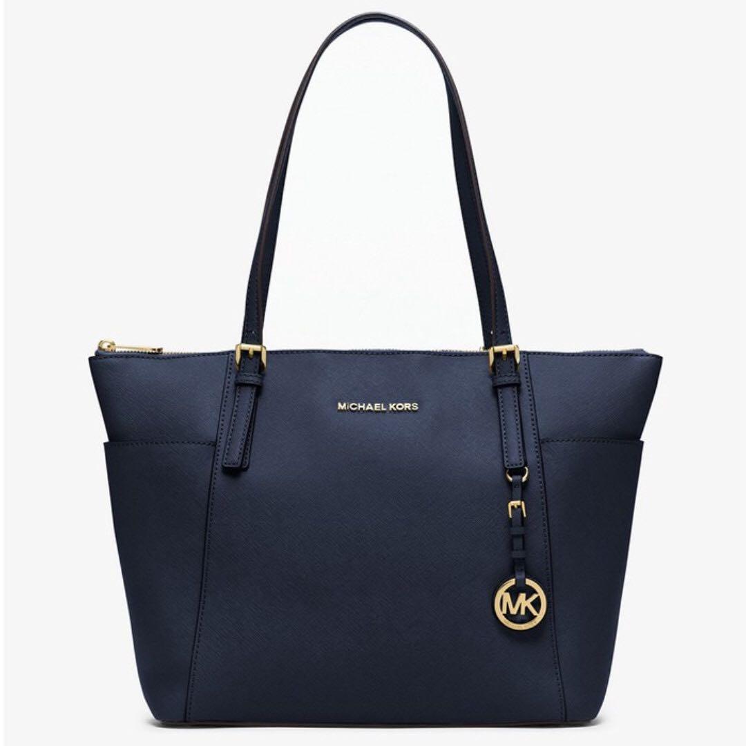Mk jet set saffiano leather tote 2025