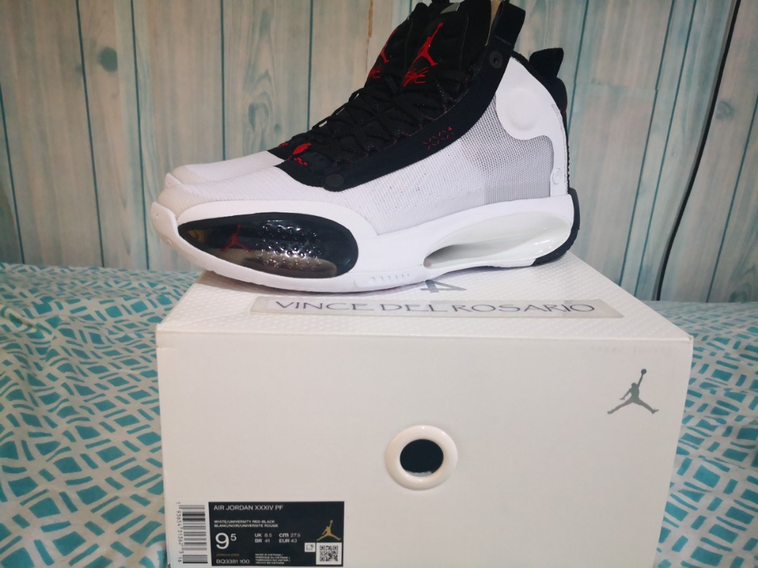 Air Jordan 34 Bred 🔥🔥🔥, Men's Fashion, Footwear, Sneakers on Carousell