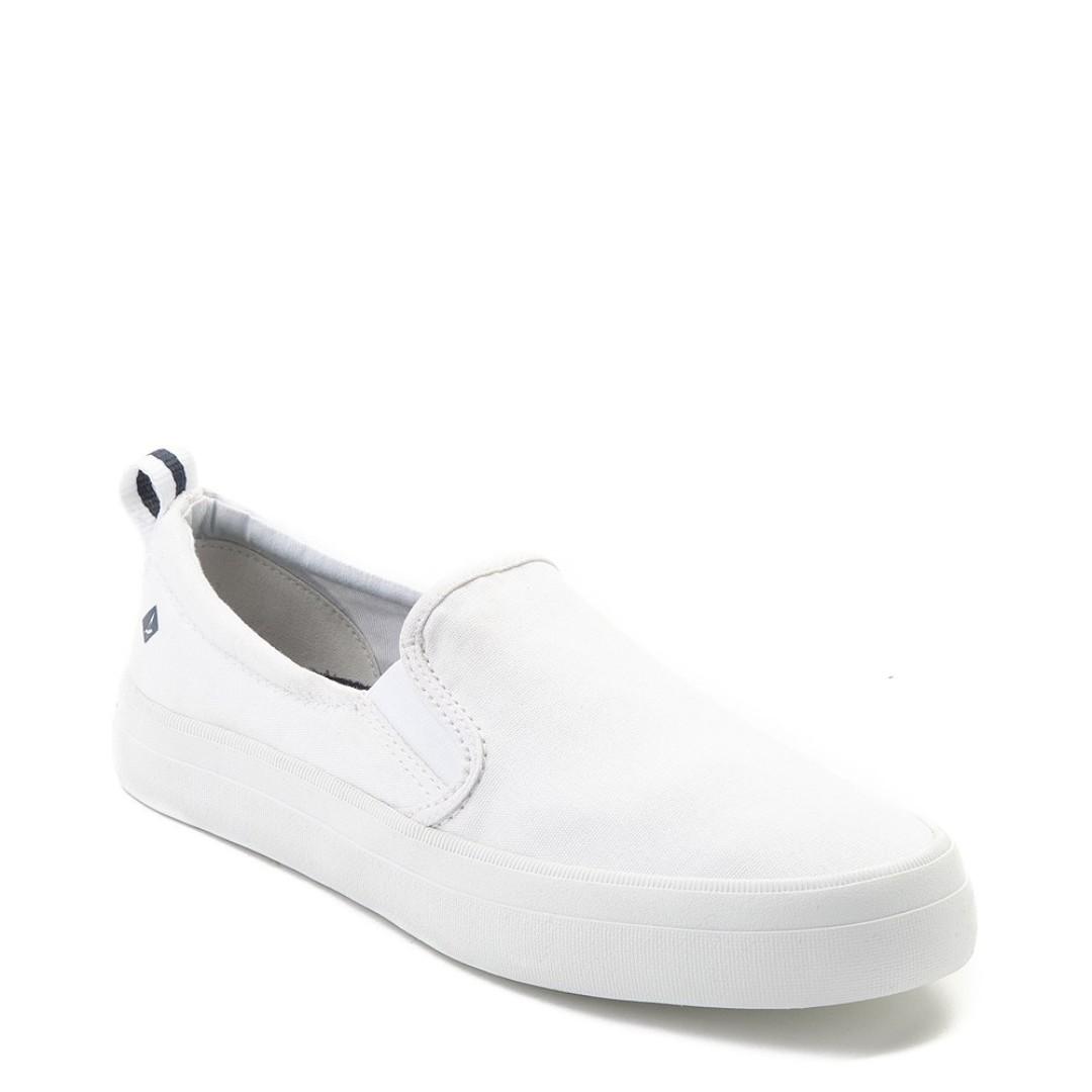 White slip on sperrys cheap
