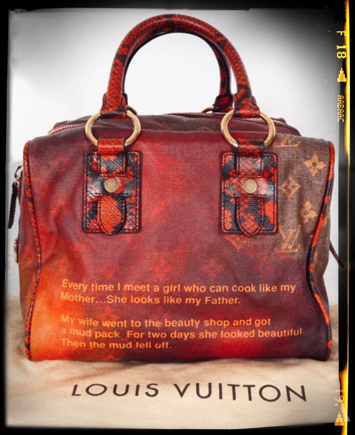 Louis Vuitton Acid Coated Canvas and Karung Snakeskin Man Crazy Jokes at  1stDibs