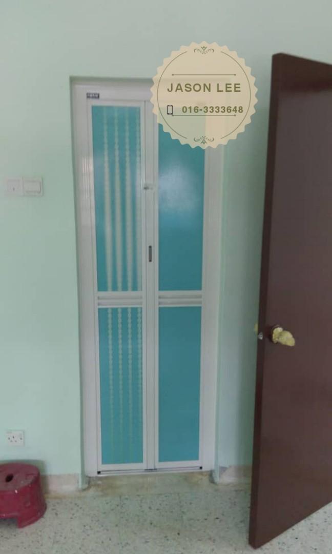 bifold door pintu lipat aluminium bilik air tandas s19028, Furniture