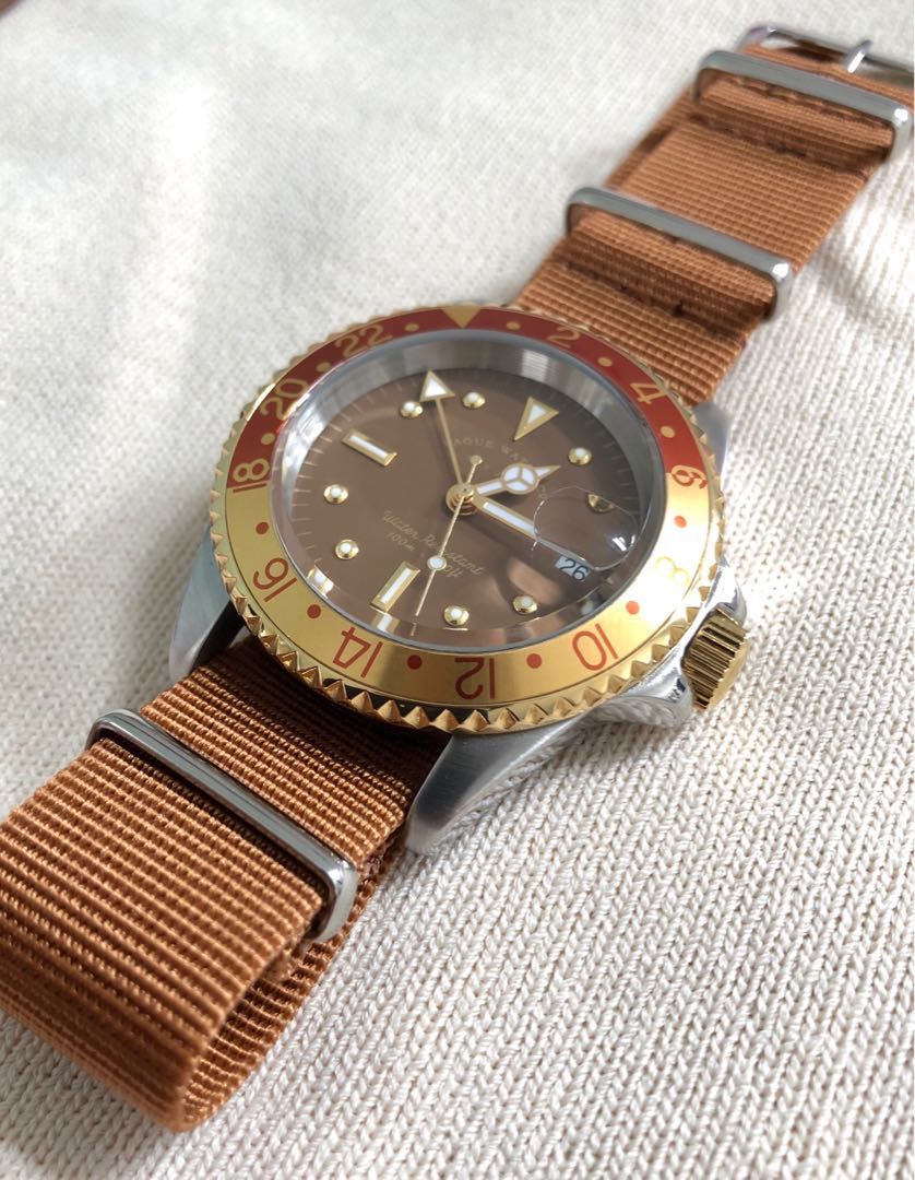 BRWN GMT復刻VAGUE WATCH CO. 石英雙帶男裝錶, 名牌, 手錶- Carousell