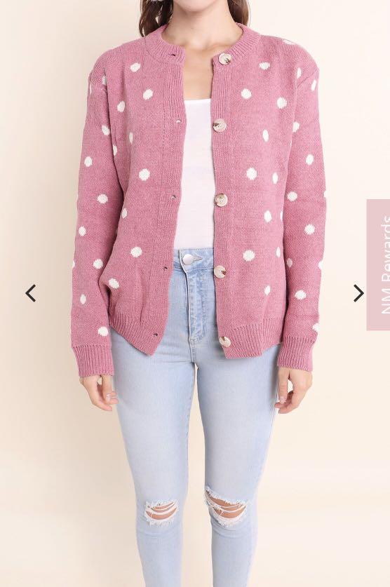 berry coloured cardigan
