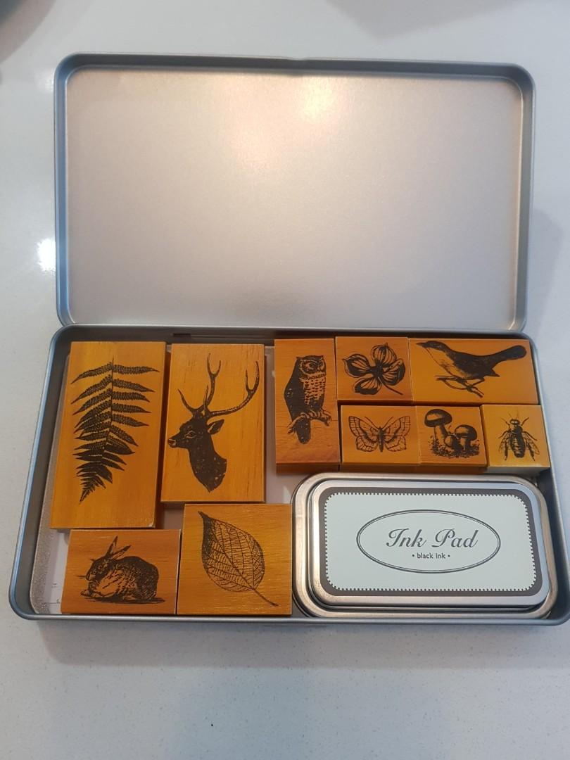 Cavallini & co Flora & fauna rubber stamp, Hobbies & Toys, Stationery