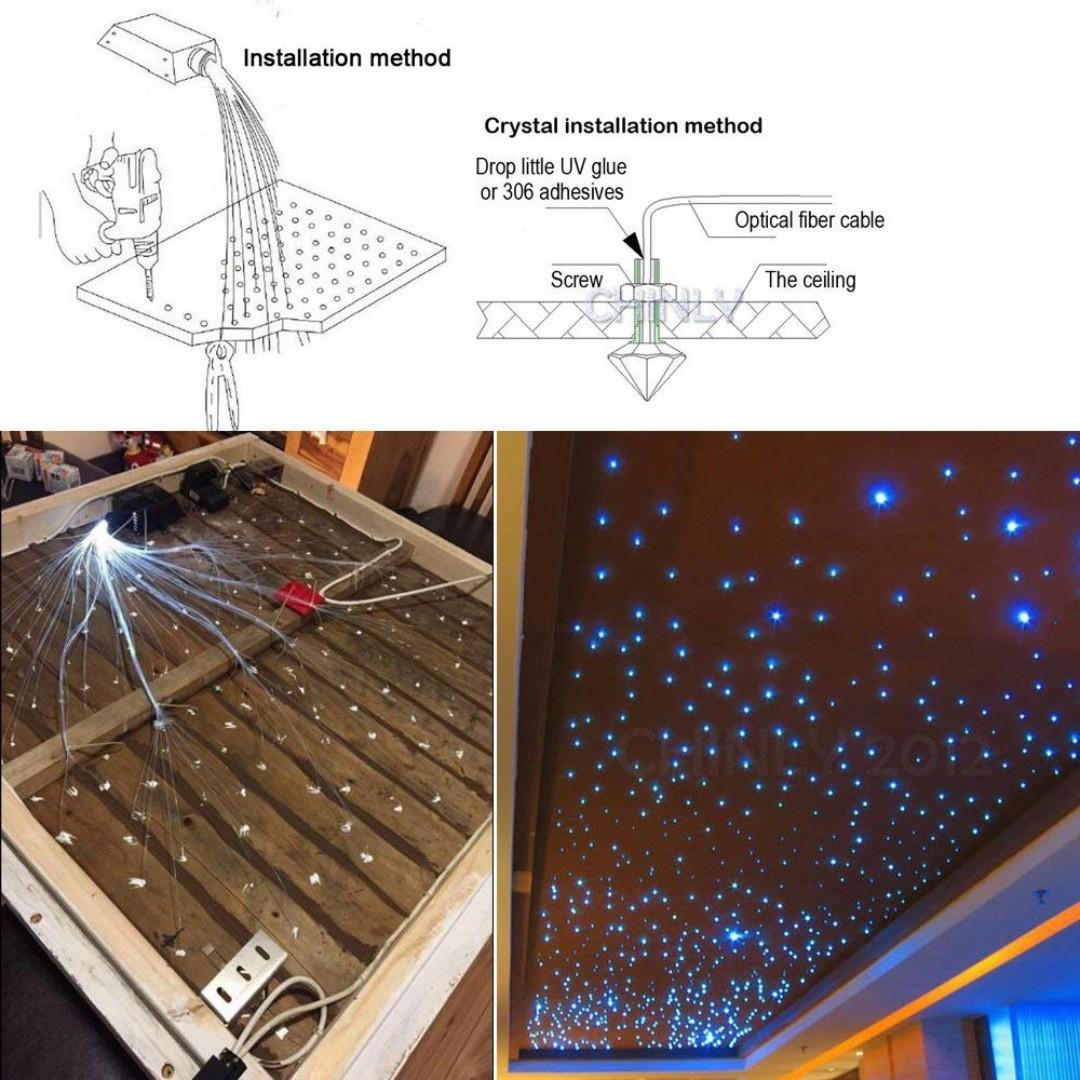 Chinly 16w Rgbw Remote Led Fiber Optic Star Ceiling Kit Light