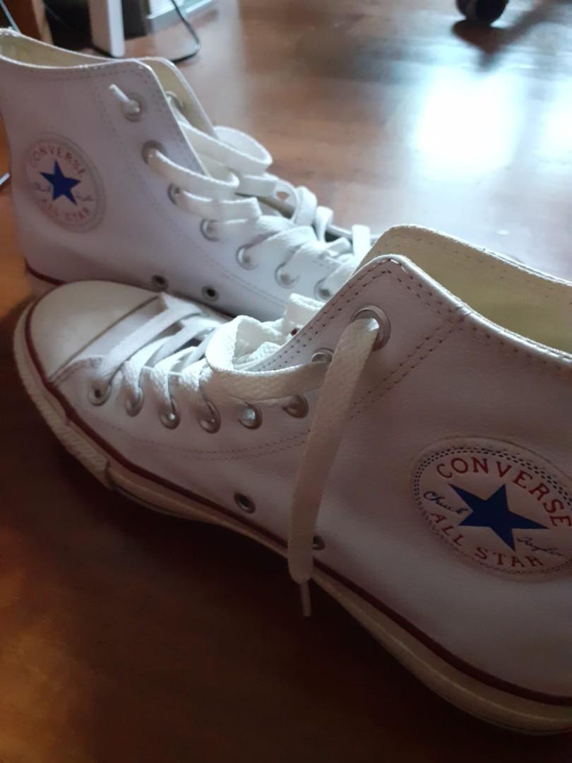 white leather converse size 9