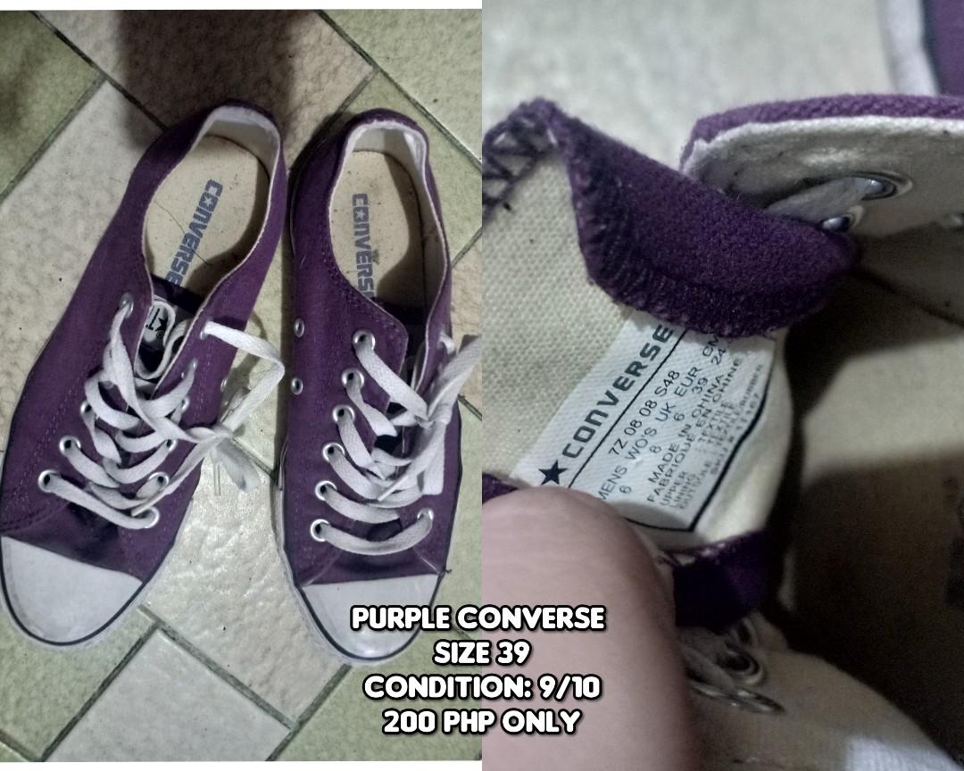 purple converse womens size 9