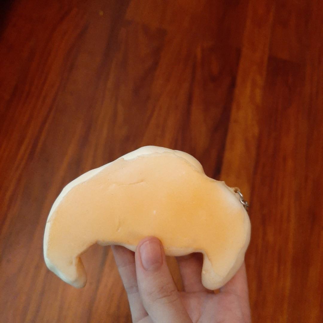 Croissant Bread Squishy Keychain (Category: Charms) located in Quezon City. Submitted by cncarousel (Listing ID 256575908, Image 3). Description: Soft ans Squishy! Stress relieving! Cute! 65 PHP for 1, 2 for 120 PHP.