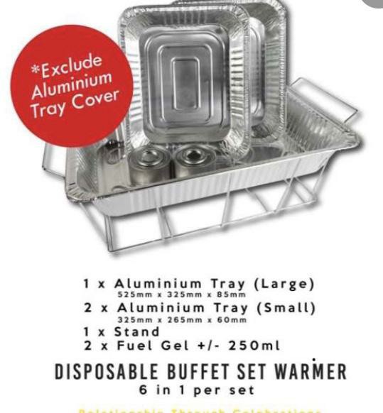 Disposable buffet set warmer, Furniture & Home Living, Kitchenware