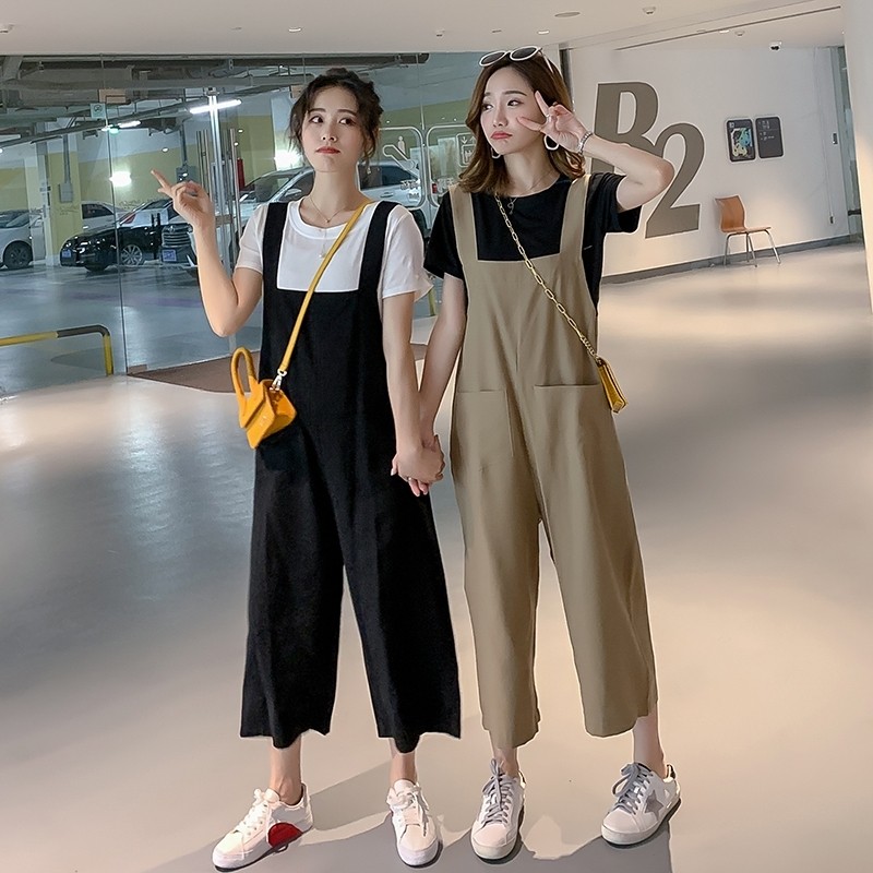 Korean Black Jumpsuit, Women's Fashion, Dresses & Sets, Jumpsuits on