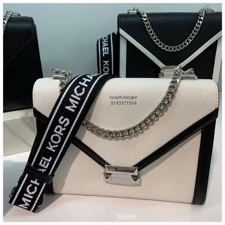 Whitney large logo debossed pebbled leather convertible shoulder bag online