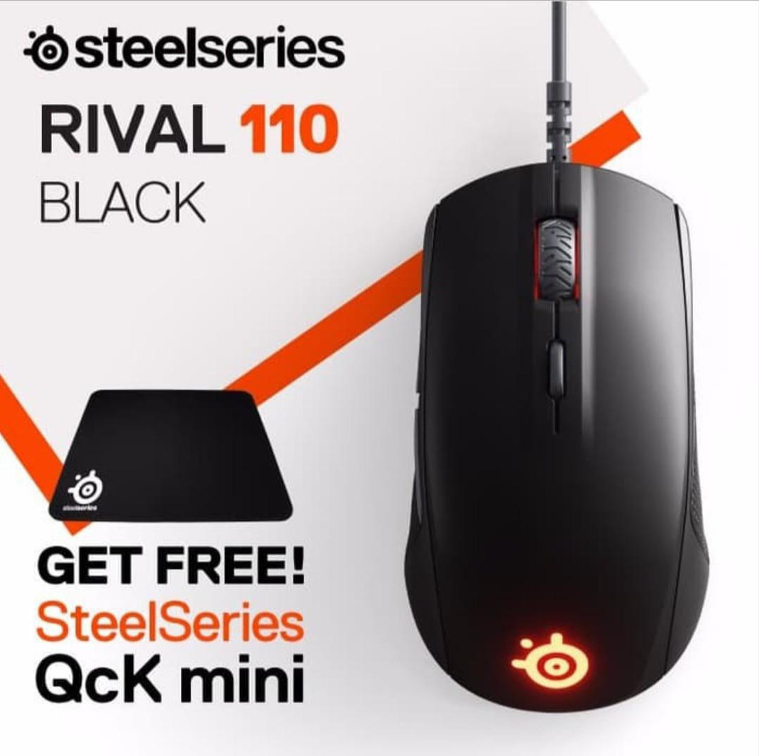 Steelseries Rival 110 Matte Black Free Mousepad Qck Mini Mouse Gaming Mouse Murah Mouse Jual Murah Elektronik Bagian Komputer Aksesoris Di Carousell