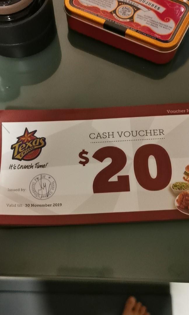 Texas chicken food cash voucher, Everything Else on Carousell