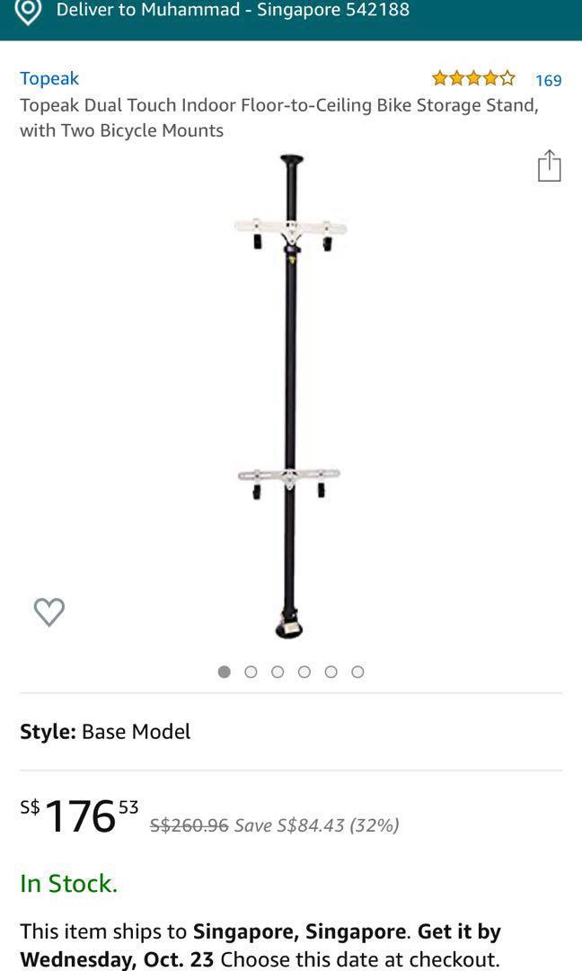 Topeak Dual Touch Indoor Floor To Ceiling Bike Storage Stand With Two Bicycle Mounts Bicycle Is Not Included Bicycles Pmds Parts Accessories On Carousell
