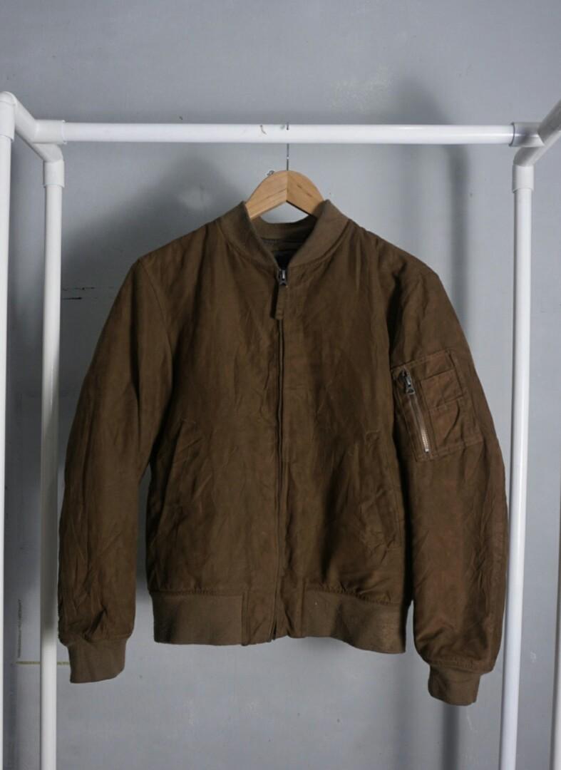 Uniqlo faux online suede bomber