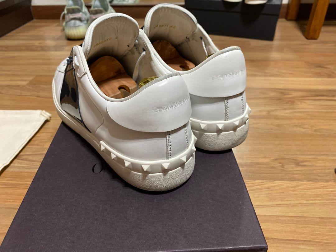 valentino garavani open striped leather sneakers