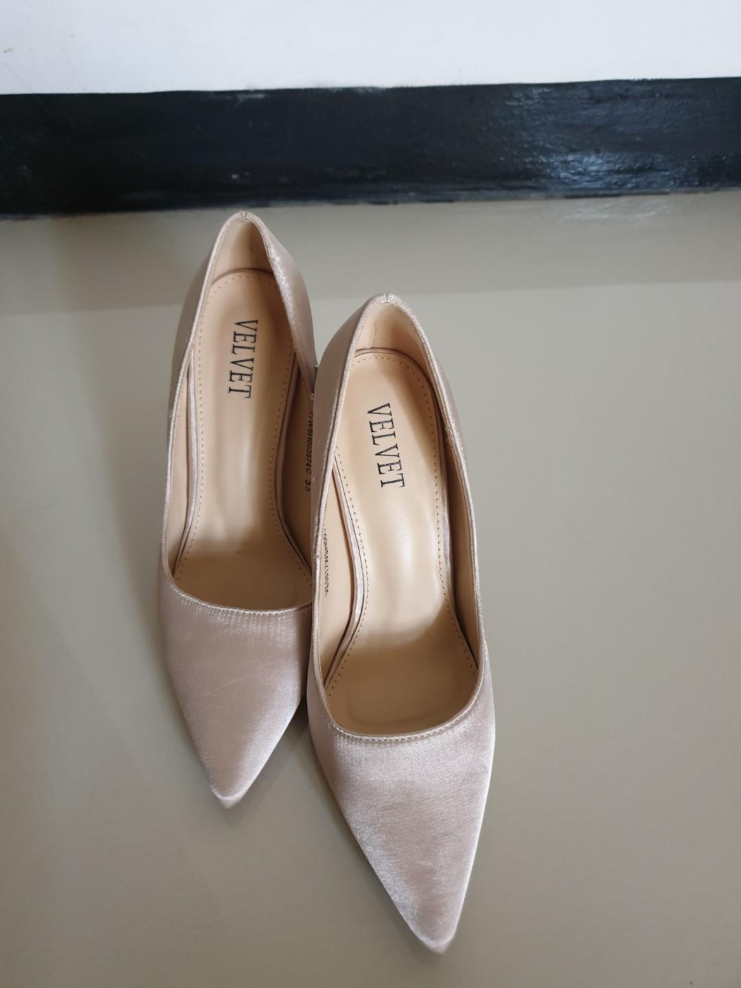 VELVET HEELS sepatu hak rosegold 