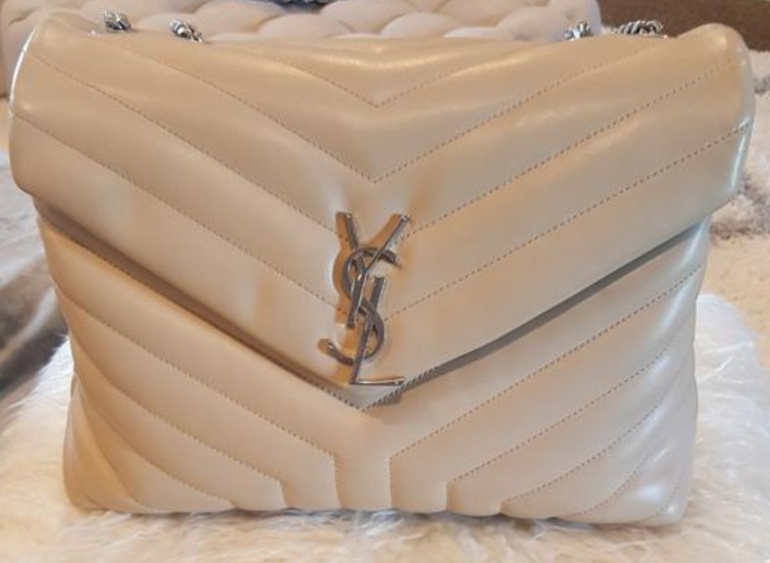 Saint Laurent Nude Loulou Medium Quilted Leather Shoulder Bag