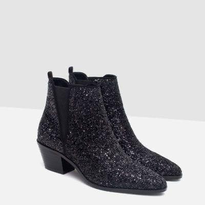 glitter boots zara