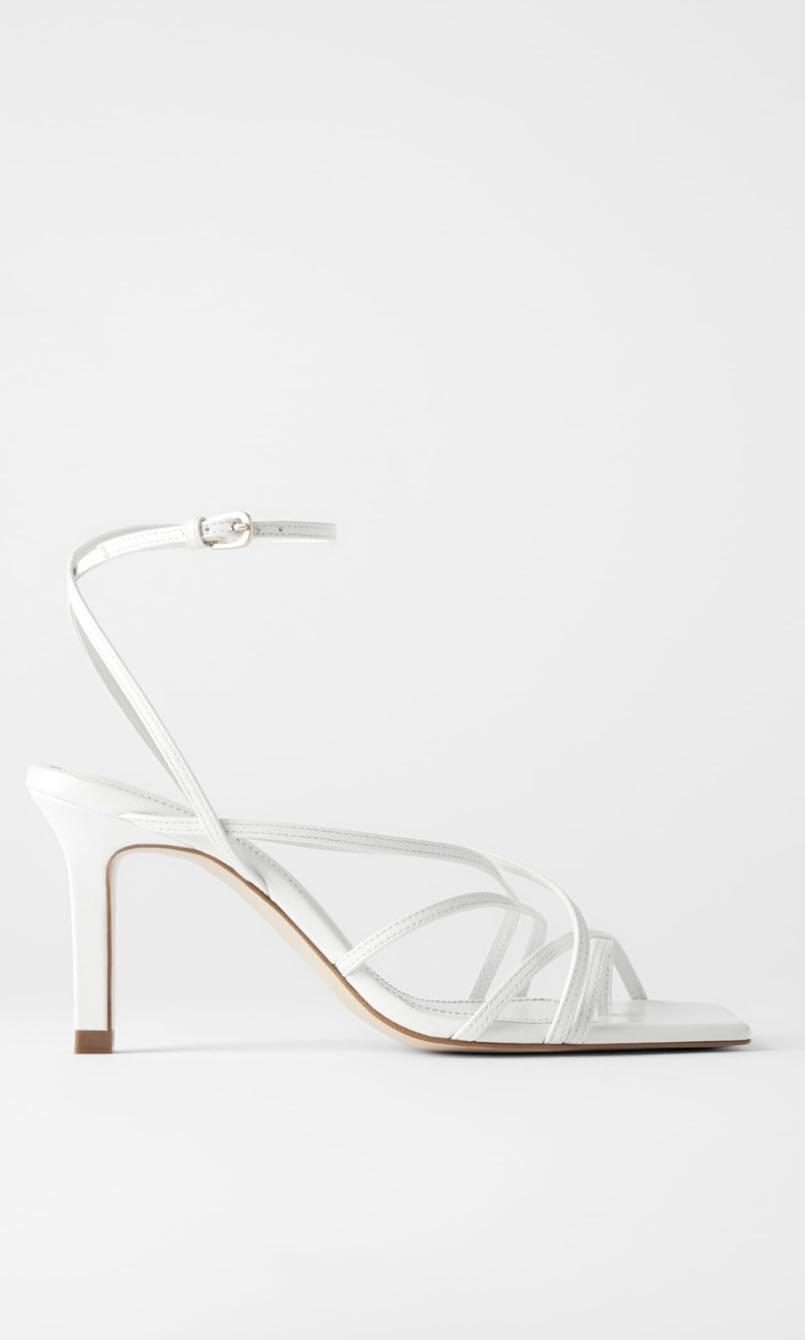 Zara white strappy open toed sandals Women s Fashion Footwear