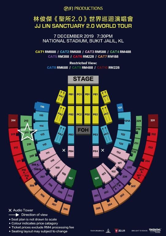Ori Price 2 X Cat 4 Jj Lin Concert Tickets Stadium Bukit Jalil Kl 2019 Tickets Vouchers Event Tickets On Carousell
