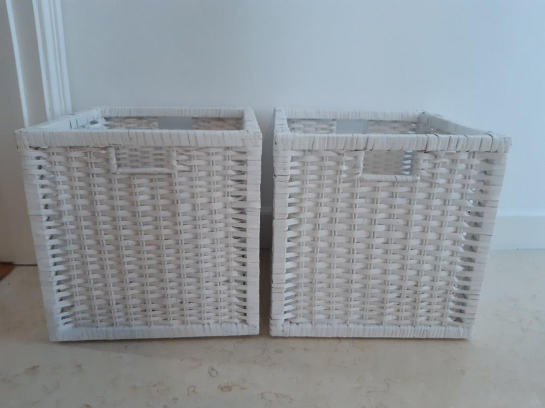 2 x white storage boxes. Fit IKEA Kallax shelves, Furniture & Home Living, Furniture, Shelves