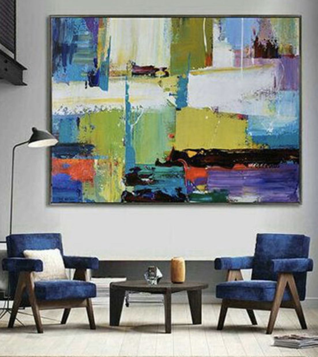 60*80cm Abstract Painting - Handmade Oil Paint with Frame, Design & Craft,  Artwork on Carousell