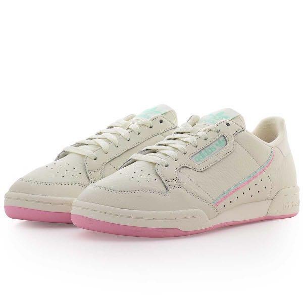adidas originals continental 80's trainers in off white with gum sole