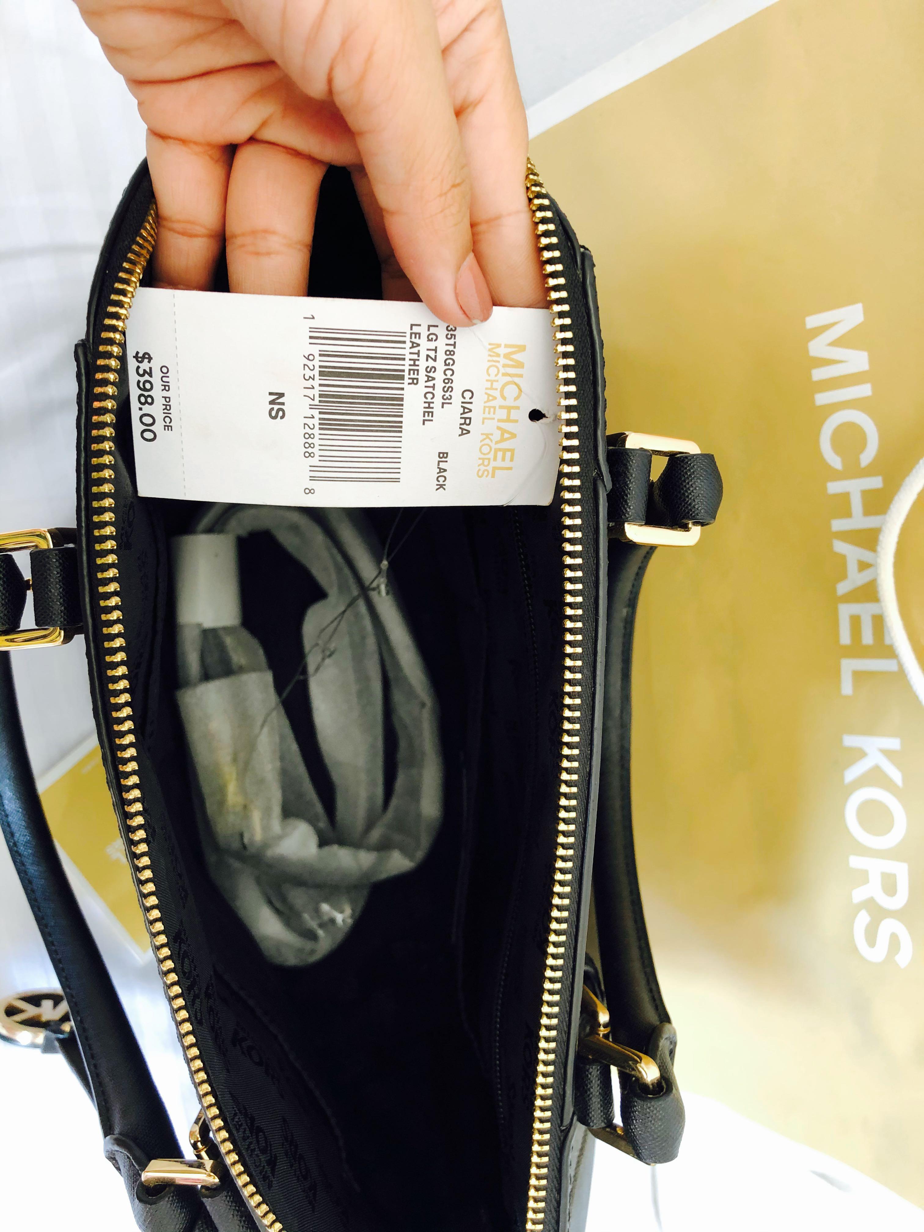 Authentic Michael Kors Ciara Large Satchel Black Saffiano