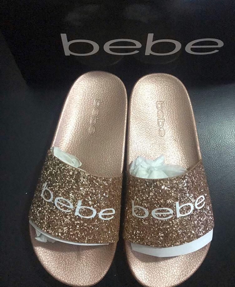 bebe pink slides