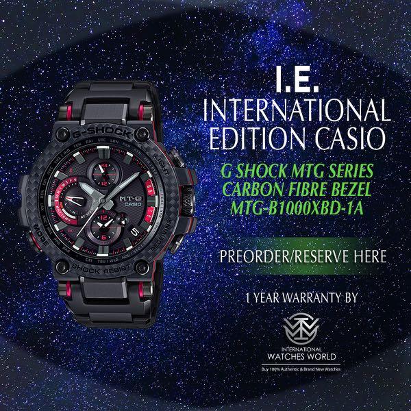 Casio International Edition G Shock Mtg Series Red Accents Carbon Reinforced Resin Mtg B1000xbd 1a Men S Fashion Watches On Carousell