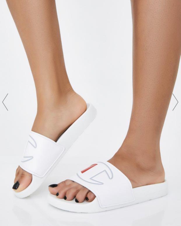 Champion Sliders White Champion Slides Womens Champion White Pool