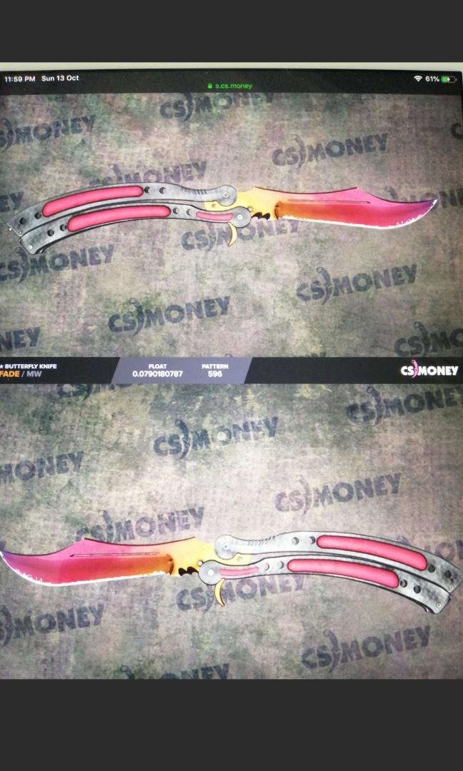 CSGO BUTTERFLY KNIFE FADE, Video Gaming, Gaming Accessories, Game Gift