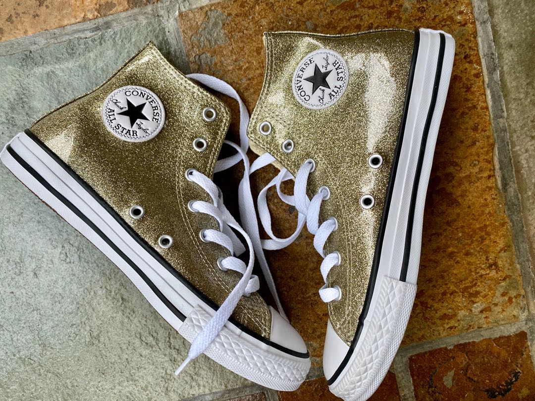 Gold high sale top converse