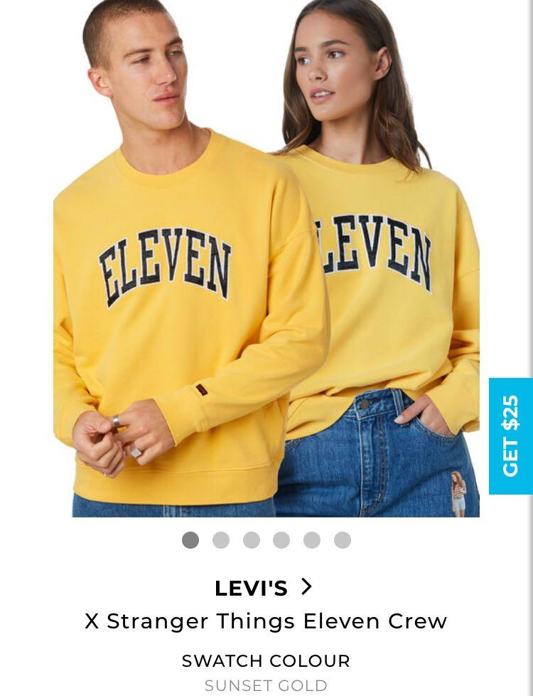 LEVI's X STRANGER THINGS Eleven Crew Neck Sweater, Men's Fashion, Tops &  Sets, Tshirts & Polo Shirts on Carousell