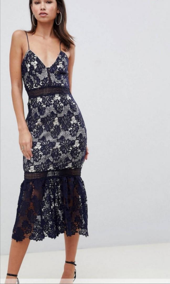 MISSGUIDED Fishtail Hem Midi Dress Women s Fashion Dresses Sets Dresses on Carousell