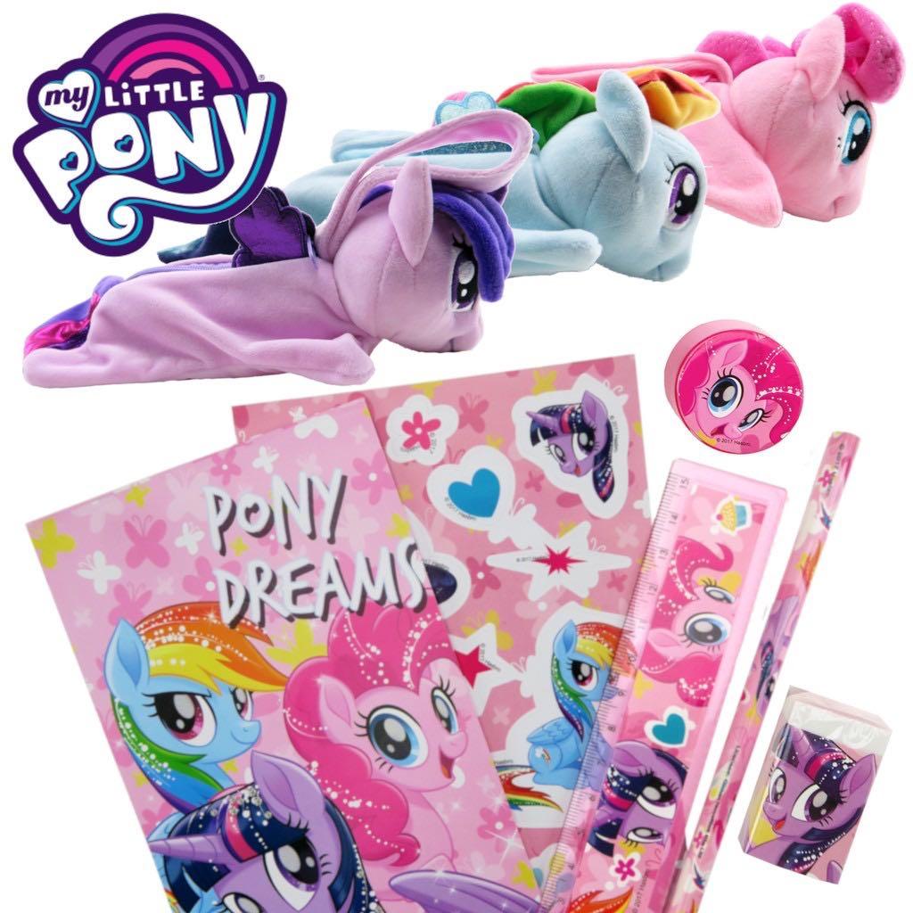 My Little Pony Stationery Set Pinkie Pie Rainbow Dash Twilight Sparkle Pencil Case Instock Bn Books Stationery Stationery On Carousell