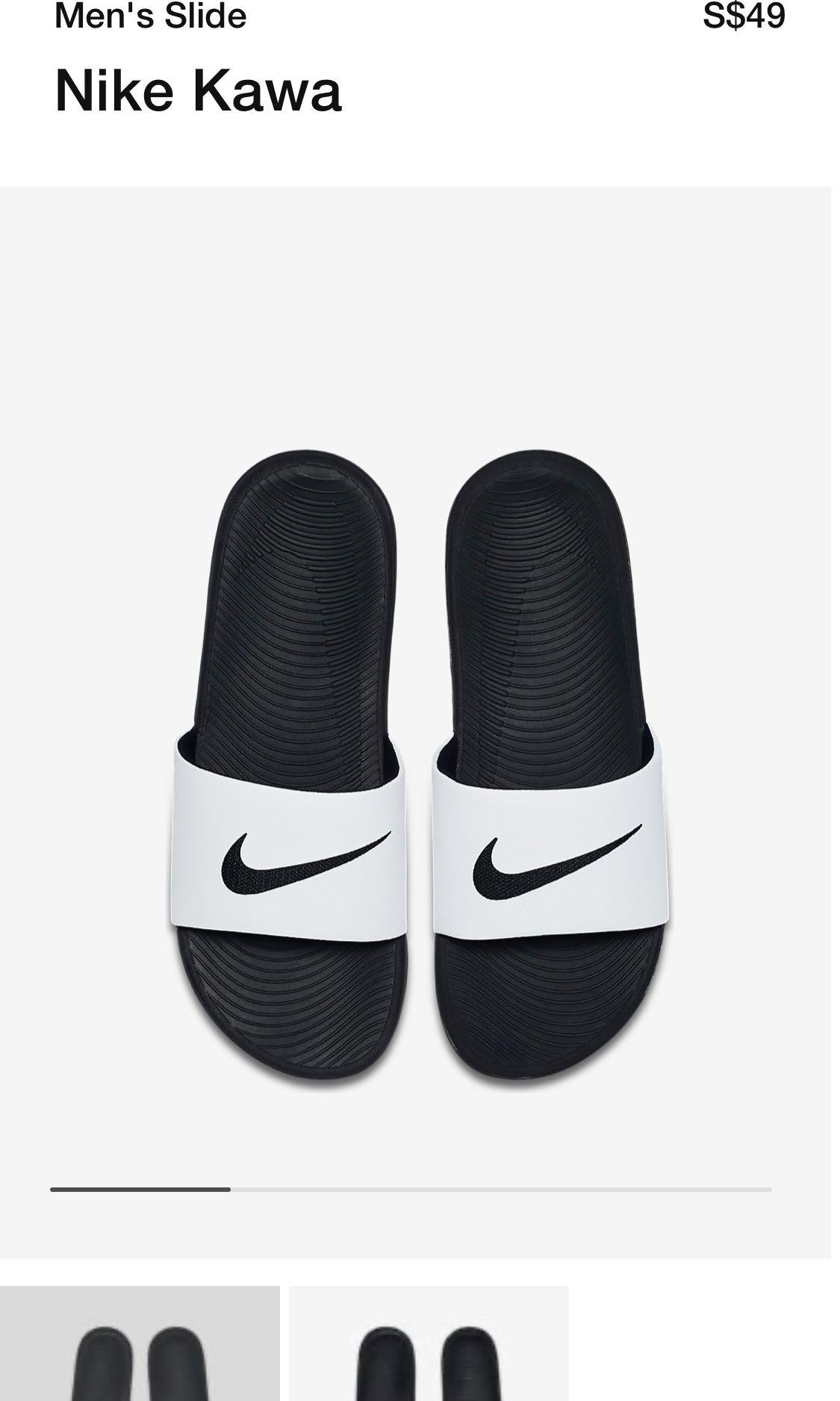 Nike Kawa Slides - White, Men's Fashion 