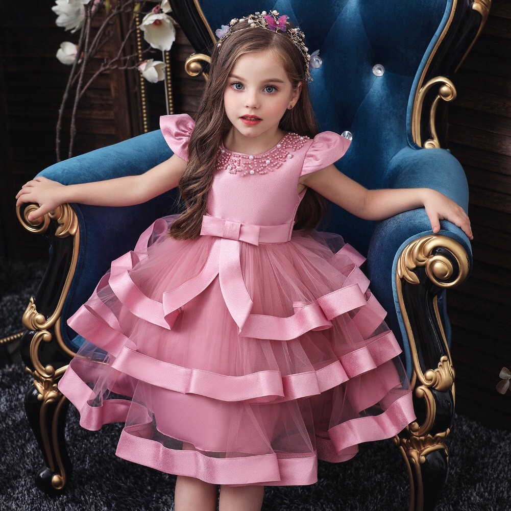 Children Kids Girls Rainbow Splice Princess Pageant Gown Birthday Party  Dresses | eBay