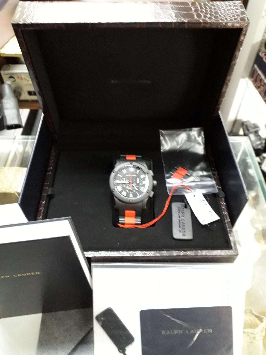 Ralph Lauren Sporting Chronograph Watch Ceramic Jaeger le coultre movement unused