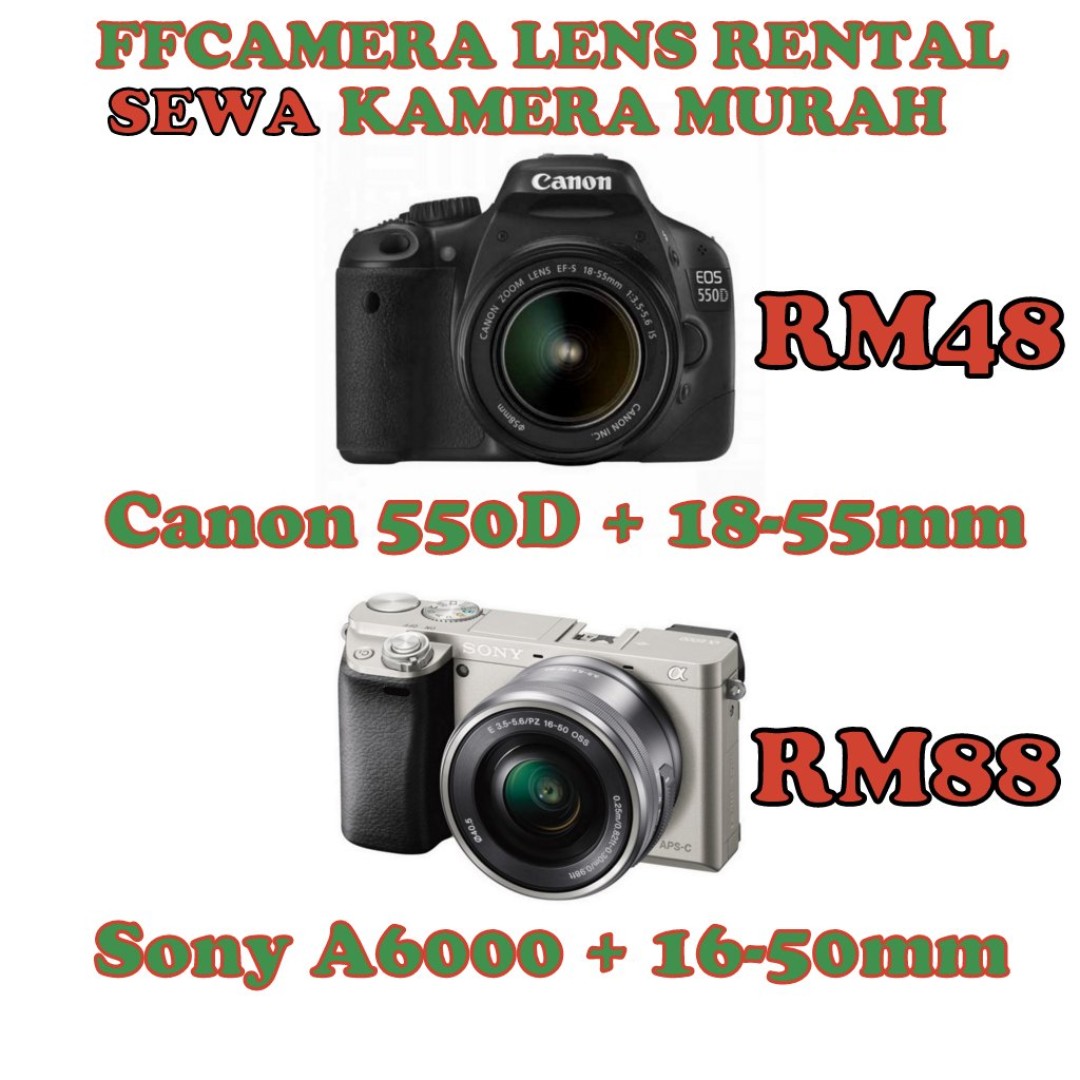 sewa kamera murah sony a6000 canon 550d camera lens rental