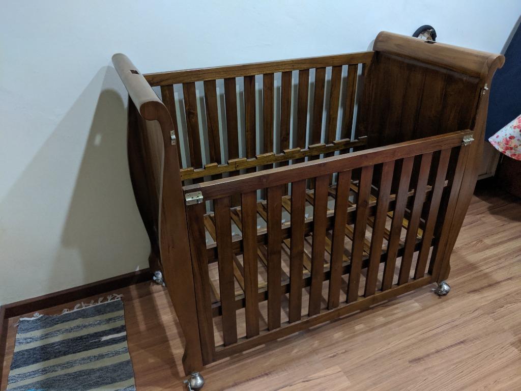 Solid Wood Baby Cot, Babies & Kids, Baby Nursery & Kids Furniture, Cots