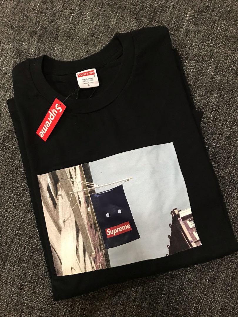 supreme banner tee black
